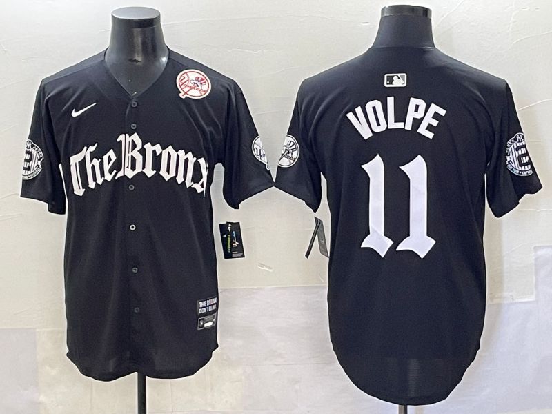 Men 2025 New York Yankees #11 Volpe Black Five generations Joint Name Nike MLB Jersey style 7->new york yankees->MLB Jersey